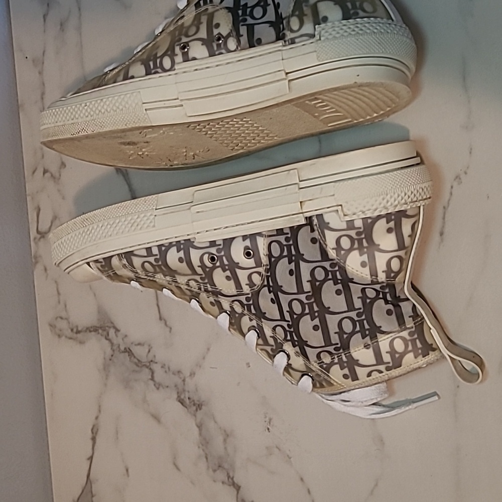 Christian Dior B23 League HighTop Oblique Patchwork White Black Sneakers Mens 7 - Picture 7 of 16